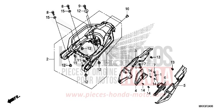 SEITENABDECKUNG/HINTERER TRAEGER (CRF1000A/AL/D/DL) von Africa Twin VICTORY RED (R334B) von 2018